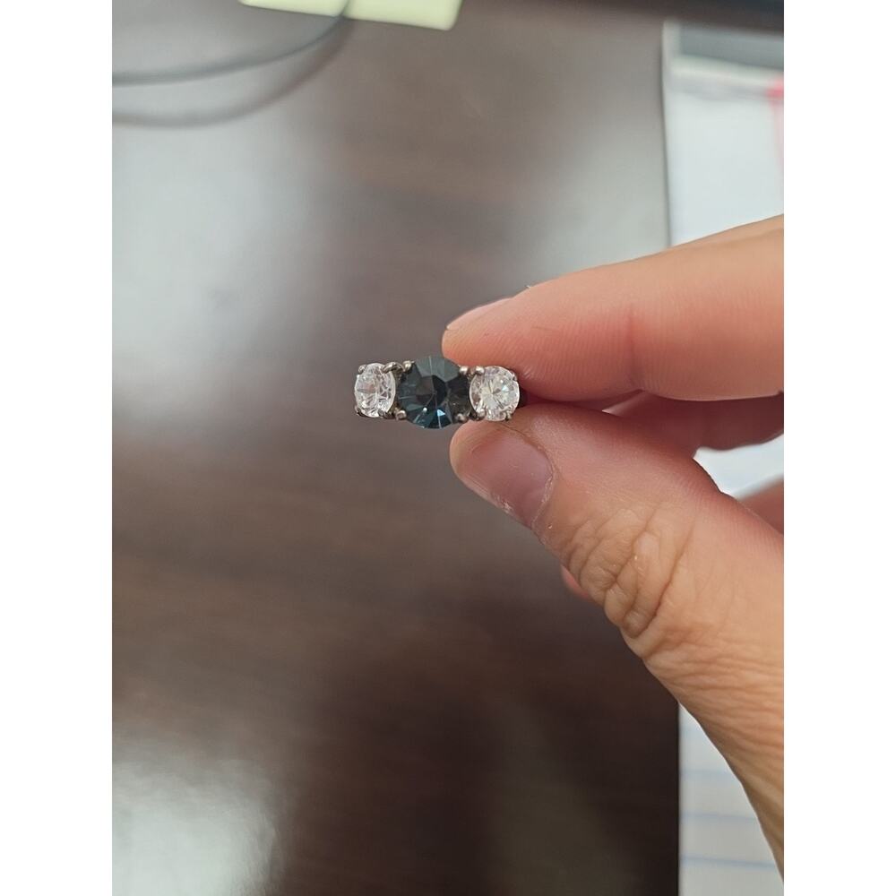 Women's Solitaire White Diamond Topas Promise Ring 925 Silver Size 7 4.89 G - Picture 7 of 16